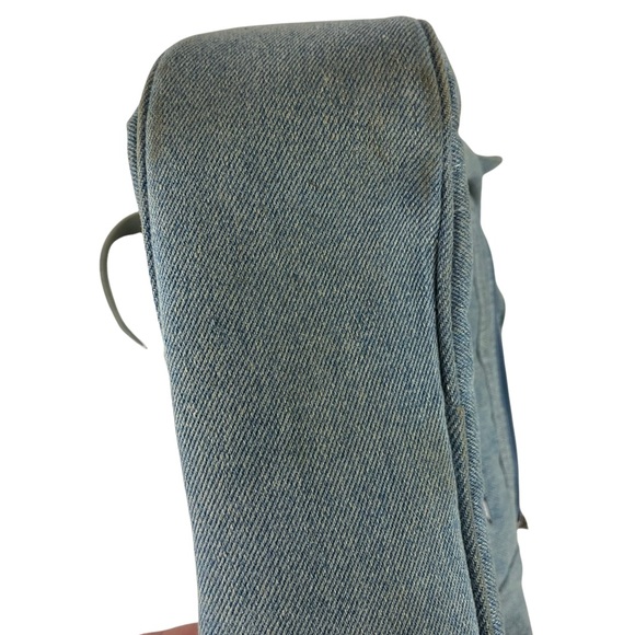 Vintage Cottagecore Mushroomcore Embroidered Denim Hummingbird Floral Handbag BL - Picture 11 of 15